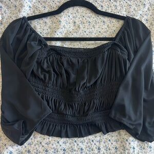 Express Black Cropped Blouse
